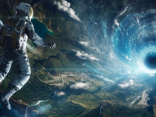 artificial_gravity_digital_art_astronaut_landscape_clouds_nature_lake_forest-208435