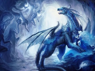 -font-b-Sexy-b-font-Girl-And-font-b-Blue-b-font-Dragon-Animals-Abstract