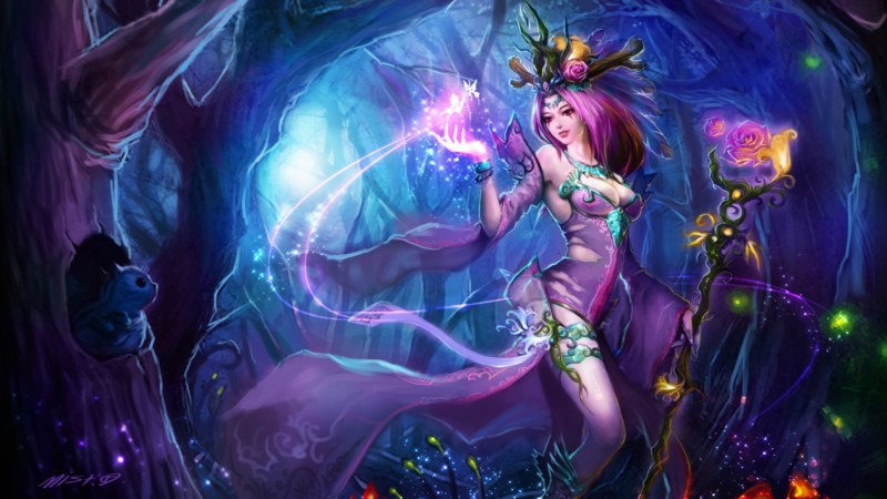 rose-wizard-girl-magic-fantasy-colorful-wallpaper-hd-3000x1875-1920x1080
