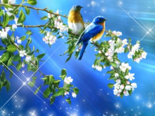 other-cute-birds-fantasy-tree-flowers-blue-couple-free-desktop-wallpaper